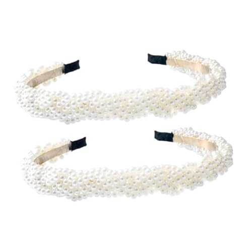 SHERCHPRY 2stücke Stirnband Perle Frauen Perlen Haarband Kopfschmuck Haar Accessoire Party Hochzeit Braut Mädchen Schmuck Verschönerung Headwear Frisuranzüge von SHERCHPRY