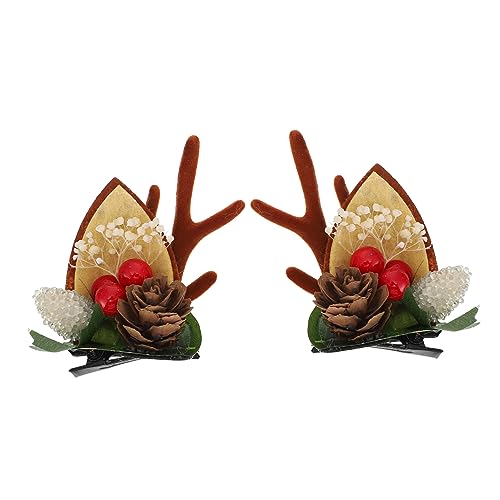 SHERCHPRY 2stücke Rentier Geweih Haarnadeln Für Junge Mädchen Weihnachtliches Entzückendes Haardekor Hergestellt Aus Hochwertigem Material Leicht Und Langlebig von SHERCHPRY