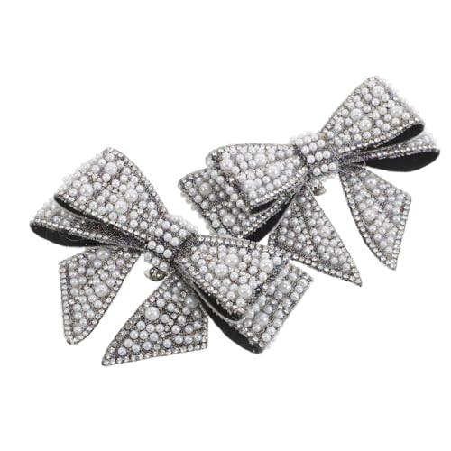 SHERCHPRY 2stücke Schuhverzierungen Aus Und Kunstperlen Schleifen-schuhdekorationsclips Austauschbare Hochzeitsschuhanhänger Für Absätze Sandalen Und Ballerinas von SHERCHPRY