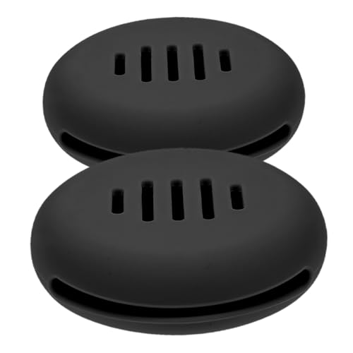 SHERCHPRY 2stücke Silikon-make-up-schwammhalter Reise-organizer Doppelseitige Öffnungen Bruchsicheres Etui Schwarz von SHERCHPRY