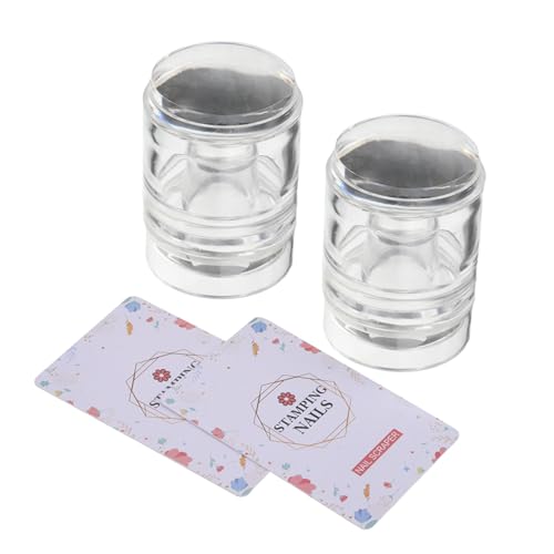 SHERCHPRY 2stücke Silikon-nagelstempelwerkzeug Durchsichtige Nagelstempelplatte Silikon-gelee-stempel Für Maniküre Zuhause Salon Kunst Diy von SHERCHPRY