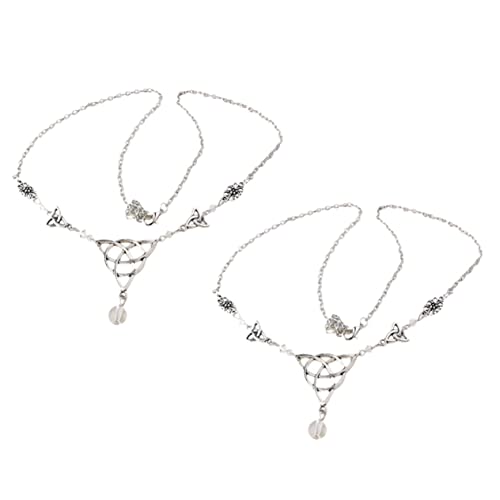 SHERCHPRY 2stücke Kopfkette Für Hochzeiten Und Partys Zarte Stirnketten Für Frauen Und Mädchen Gothic-haarschmuck Für Festivals Und Feiern Haarketten Als Accessoires von SHERCHPRY