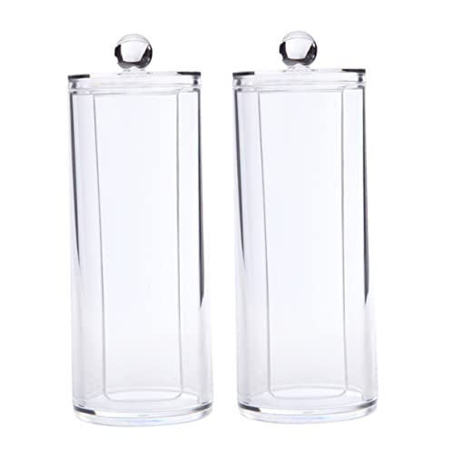 SHERCHPRY 2stücke Transparente Zylindrische Kosmetikbox Als Haarring-organizer Praktische Aufbewahrungsbox Für Haushaltsgegenstände von SHERCHPRY