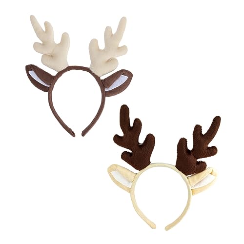 SHERCHPRY 2stücke Weihnachtsrentiere Geweih Haarreifen Festive Antler Headbands Für Weihnachts Kostümpartys Attraktives Haardekoration-accessoire Für Damen von SHERCHPRY