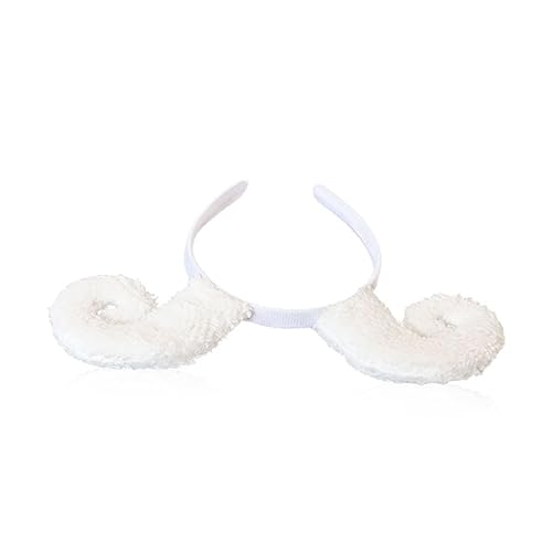 SHERCHPRY 2stücke Weißer Plüsch Haarreif Mit Schafshorn-design Leicht Und Robust Für Partys Und Cosplay-veranstaltungen Als Kopfbedeckung Und Fotorequisit Zeichen von SHERCHPRY