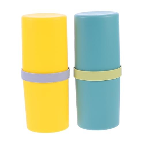 SHERCHPRY 2stücke Zahnbürstenetui Aus Pp Mit Mattem Finish Leicht Und Robust Für Zwei Zahnbürsten Und Zahnpasta Für Reisen Camping Und Schulbedarf Als Aufbewahrungsbox Oder Becher von SHERCHPRY