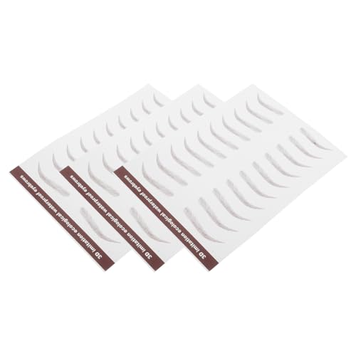 SHERCHPRY 3 Blätter Simulierter Augenbrauen -Patch Aufkleber Augenbrauen Augenbrauenband wasserdichte gefälschte Augenbrauen Aufkleber in Augenbrauenform Wassertransferpapier Hellbraun von SHERCHPRY