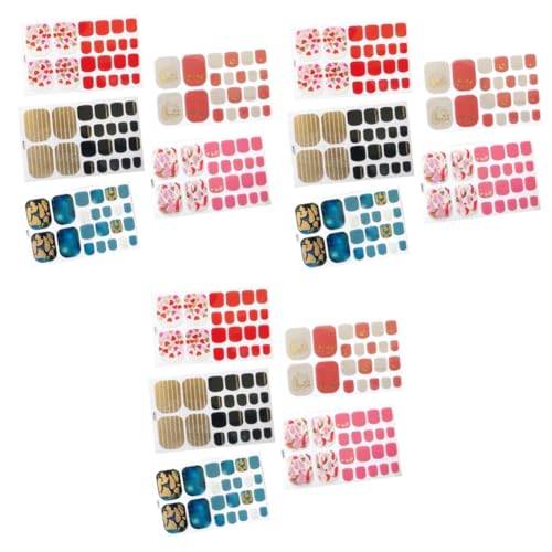 SHERCHPRY 3 Sätze Fußnagel Kunst Aufkleber Bunte Zehennagel Dekoration Mit Kreativen Mustern Für Und Mädchen Zufällige Designs Für Partys Und Besondere Anlässe 5 Blätter * 3 von SHERCHPRY