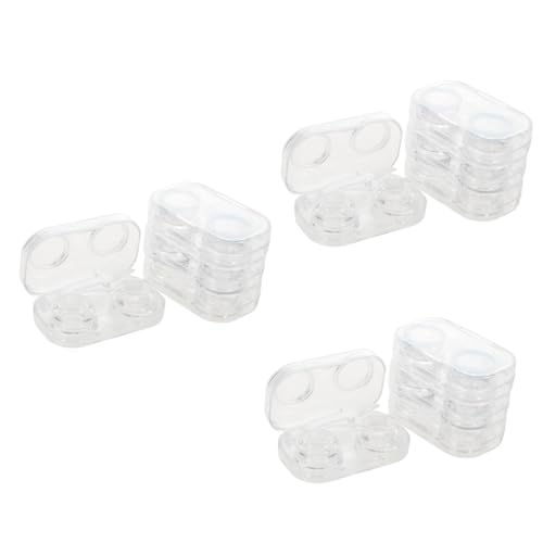 SHERCHPRY 3 Sätze Kontaktlinsenbehälter Brillenetui Linsenhalter Transparenter Behälter Linsenpflege Organizer 4 Stück * 3 von SHERCHPRY