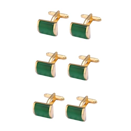 SHERCHPRY 3 Sätze Zwei Grüner Opal Manschettenknöpfe Für Herren Kreatives Hemd Ärmel Ornament Stilvolle Cufflinks Für Hochzeiten Geschäftstreffen Und Besondere Anlässe 2 Stück * 3 von SHERCHPRY