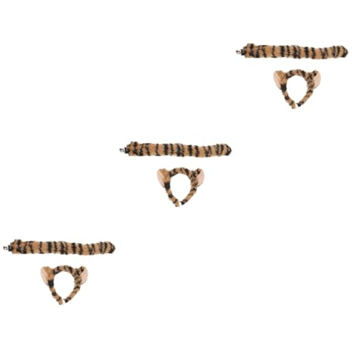 SHERCHPRY 3 Sets Tierohr Set Stirnband Pelzhaar Accessoires Tierkostüm Pelztier Ohr Performance Requisiten Kostüm Requisiten Tierohr Haar Accessoires Cosplay Zubehör Tuch von SHERCHPRY