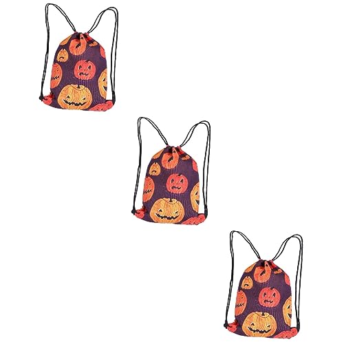 SHERCHPRY 3 Stk Halloween-rucksack Süßigkeitentasche Süßes Oder Saures Süßigkeitentüten Aufbewahrungstasche Für Halloween Halloween-süßigkeitstüten Sporttasche Kordelzug Fräulein Polyester von SHERCHPRY