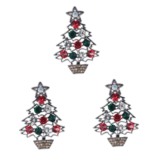 SHERCHPRY 3 Stk Weihnachtsbrosche mitarbeiter geschenke mitarbeitergeschenke Kleiderbrosche Brustnadelverzierung Frauen Weihnachtsbruststift Weihnachtsbaum Brosche Jahrgang Korsage Legierung von SHERCHPRY