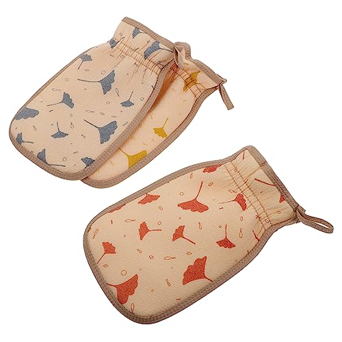 SHERCHPRY 3 Stück Badetuch Körper Schrubben Peeling-handschuh Handtücher Schrubbhandschuhe Peeling-waschhandschuh Schlammtuch Reiben Fausthandschuh Reine Baumwolle Yellow von SHERCHPRY