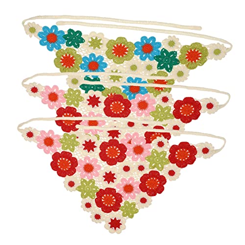 SHERCHPRY 3stücke Kopftuchwickel Mit Haartuch Haarschal Und Stirnband-bandana Für Damen Atmungsaktivem Häkeltuch Im Boho-stil Mit Blumenmuster Passend Für Verschiedene Haarlängen Und von SHERCHPRY