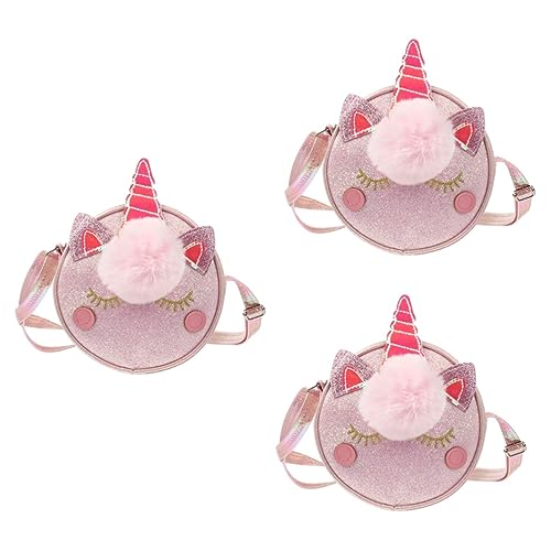 SHERCHPRY 3st Einhorn Umhängetasche Kinderhandytasche Für Kleine Mädchen Einhorn Accessoires Mädchen Geldbörse Umhängetasche Für Kinder Umhängetasche Für Kleine Mädchen Pu Grüßer Handtasche von SHERCHPRY