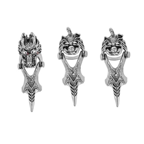 SHERCHPRY 3 Stück Extravaganter Herrenring Teiliges Retro Dragon Head Joint Finger Ringe Langlebiger Modischer Statement Schmuck für Männer und Frauen Streetstyle von SHERCHPRY
