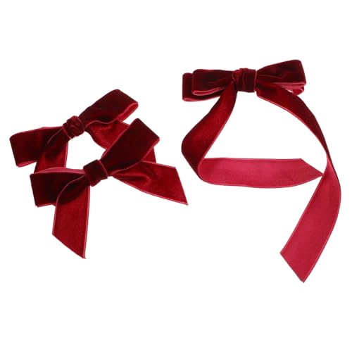 SHERCHPRY 3stücke Haarspangen Mit Schleife Aus Samt Vielseitige Top-clips Haarschmuck Für Mädchen Alle Anlässe Und Frisuren Geeignet von SHERCHPRY