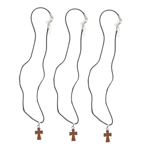 SHERCHPRY 3 Stück Holz Kreuz Anhänger Halskette Vintage Stil Handgefertigt Minimalistisches Design Diy Schmuckanhänger für Damen Vielseitig Kombinierbar Täglicher Gebrauch von SHERCHPRY