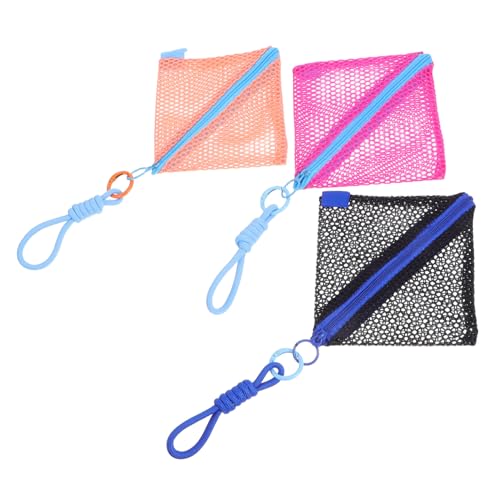 SHERCHPRY 3 Stück Mini Aufbewahrungstaschen aus Tofu Mesh Kompakt Atmungsaktiv Vielseitig für Lippenstifte Kosmetik Münzen Kopfhörer Reise und Alltag mit Reißverschluss Farblich Sortiert von SHERCHPRY