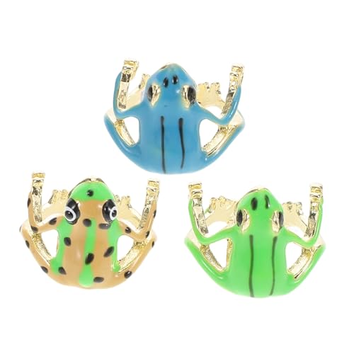 SHERCHPRY 3stücke Frosch Form Ring Offener Stellbarer Ring Für Damen Für Frauen Verstellbarer Fingerschmuck von SHERCHPRY