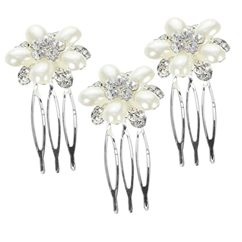 SHERCHPRY 3 Stück Strass Haar Kamm Perlen Heiraten Hochzeit Braut- Braut Haarzubehör Strasshaarkamm Brautschmuck Aus Kristall Haarschmuck Für Die Braut Haarschmuck Aus Strass Metall von SHERCHPRY