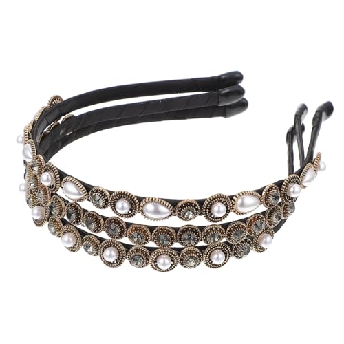 SHERCHPRY 3 Stück Teiliges Barock Perlen Haarband Eleganter Haarschmuck Damen Leichtes Langlebiges Party Stirnband Retro Kopfband für Kostümpartys Weihnachten Cosplay und Festliche Anlässe von SHERCHPRY