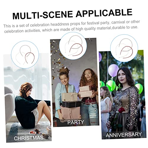 SHERCHPRY 3 Stück Teiliges Faux Perlen Haarband Welliges Stirnband Damen Elegant Haarschmuck für Festliche Anlässe Party Weihnachten von SHERCHPRY
