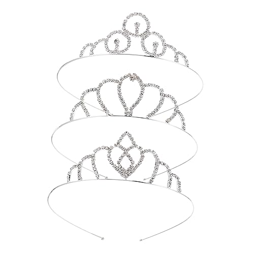 SHERCHPRY 3 Stück Teiliges Glänzende Krone Tiara Brautschmuck Hochzeit Haarschmuck für Braut und Brautjungfern von SHERCHPRY
