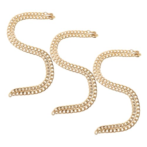 SHERCHPRY 3 Stück Teiliges Herren Halskette Titanstahl Goldene Hip Hop Kette Robust Komfortabel Alltagsschmuck Modisches Accessoire von SHERCHPRY