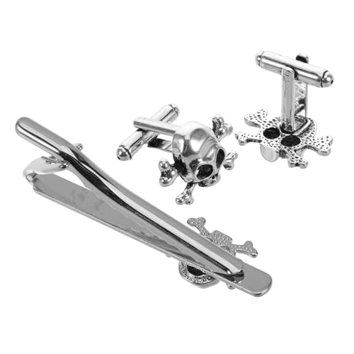 SHERCHPRY 3 Stück Teiliges Herren Krawattenklammer und Manschettenknöpfe Set mit Einzigartigem für Business und Freizeit Langlebige Stilvolles Design für Besondere Anlässe von SHERCHPRY