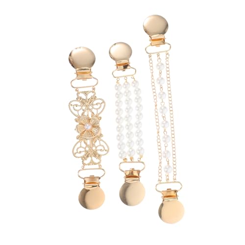 SHERCHPRY 3stücke Schal-cardigan-clips Mit Rückengurt Pullover-schal-clips Und Kunstperlen Für Damen-outfits Accessoires Zum Kombinieren Mit Kleidern Schals Und Jacken von SHERCHPRY