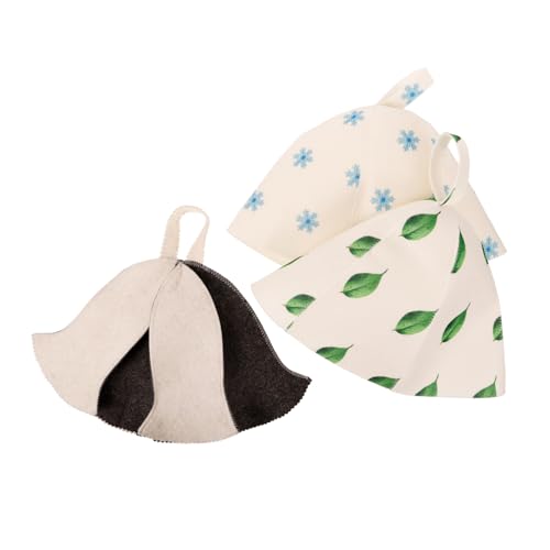 SHERCHPRY 3 Stücke Filz Sauna Hut Atmungsaktiver Duschhaube für Herren und Damen Tragbarer Saunahut Schnelltrocknend Komfortabel und von SHERCHPRY