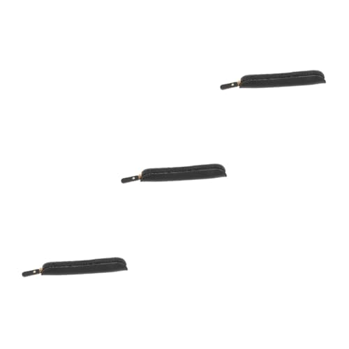 SHERCHPRY 3 Stück -stiftspeicherbeutel Schild Mäppchen Träger Kompakt Tasche Farbig Container Fall -stifthalter Stiftbeutel Tragen Stift Wraps Schutz Tragbar Etui Schwarz Pu von SHERCHPRY