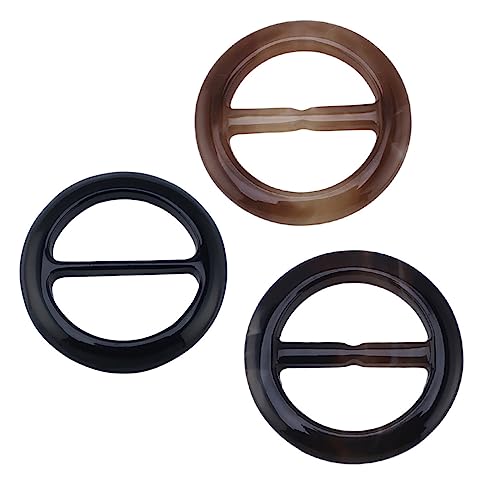 SHERCHPRY 3 Stücke Teiliges Schalringe aus Polyesterfaser Handpolierte Schalclips und Schwarz Leichte und Langlebige Tuchklemmen für von SHERCHPRY