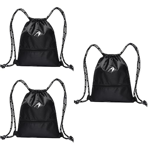 SHERCHPRY 3st Basketball-rucksack Rucksack Mit Kordelzug Für Männer Rücksack Ranzen Basketballtasche Aus Nylon Ball Rucksack Schwarze Balltasche Fitness Tasche Mit Kordelzug Sport von SHERCHPRY