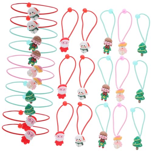 SHERCHPRY 30stücke Bunte Haargummis Für Mädchen Elastische Haarbänder Für Kleine Mädchen Haarseile Mit Süßen Weihnachtsthesen Für Weihnachten Und Alltag von SHERCHPRY