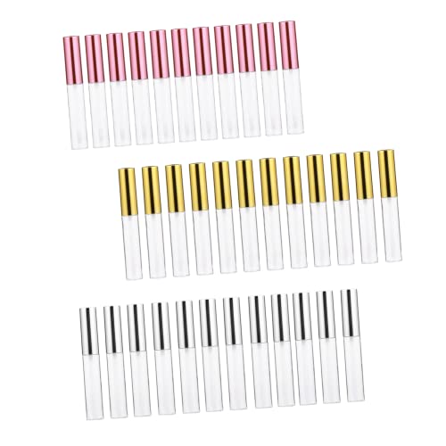 SHERCHPRY 36 Stück Lip Gloss Röhren Nachfüllbare DIY Lippenfarbe Behälter für Leere Lip Gloss Tuben Silber Gold und Roségold für Kreative Kosmetikprojekte von SHERCHPRY