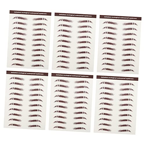 SHERCHPRY 6stücke Augenbrauen Aufkleber Haarähnlich Kosmetik Falsche Brauen Aufkleber Für Make-up Natürlicher Look Augenbrauenformungsaufkleber von SHERCHPRY