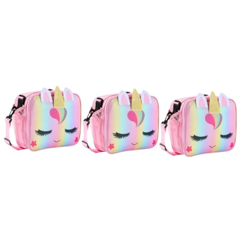 SHERCHPRY 3st Einhorn Umhängetasche Taschengeschenk Für Kinder Funkelnde Geldbörse Cartoon Umhängetasche Für Kinder Cartoon-geldbörsen Karikatur Brotdose Mädchen Polyester Kleine Veränderung von SHERCHPRY