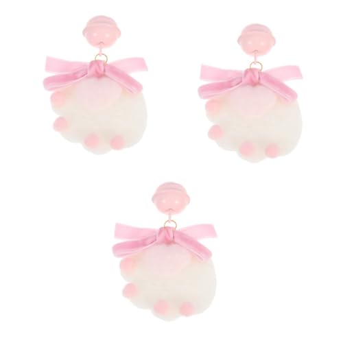 SHERCHPRY 3St Haarnadel kawaii haarspangen Katze Haarspange für Mädchen Haarklammer haarschmuck Kopfschmuck für Mädchen schöne Haarspange Handbuch Kopfbedeckung die Klingel gefühlt Rosa von SHERCHPRY