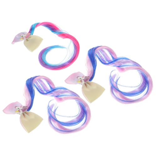 SHERCHPRY 3St kinder haarschmuck clip-in hair extensions Perückenclips für Kinder Haarspangen mit Schleifen Haarnadel Haarklammer Kinderhaarspangenperücke Perücke Haarverlängerungen niedlich von SHERCHPRY