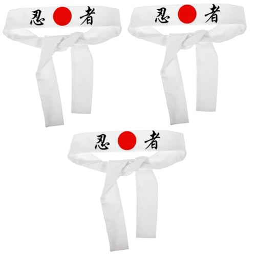 SHERCHPRY 3st Samurai-stirnband Bandanas Für Männer Kleidung Hijab Dekoratives Stirnband Yoga-stirnband Karate-versorgung Japanisches Sushi-stirnband Kopfbedeckung Mann Baumwolle Sport von SHERCHPRY