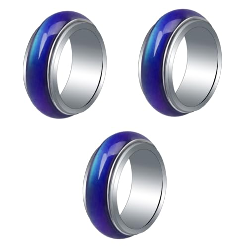 SHERCHPRY 3St Thermochromer Ring Herrenringe aus Edelstahl Damenringe Freundschaftsring kinderringe schellenkranz kinder Stimmungsringe Ring für Männer drehen Schmuck männlich Kupfer von SHERCHPRY