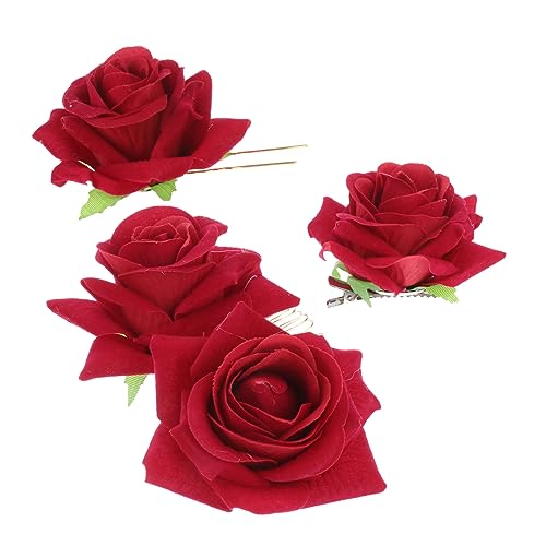 SHERCHPRY 3stücke Teiliges Haarschmuckset Aus Rosenblüten U-förmige Haarnadel Haarkamm Und Haarschieber Für Frauen Und Mädchen Für Hochzeiten Partys Und Besondere Anlässe von SHERCHPRY
