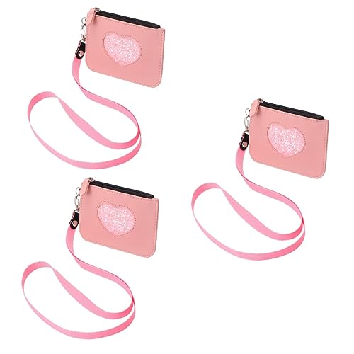 SHERCHPRY 3pcs women's purses id wallet credit card wallet for women Credit Holder woman wallet Leather Change Pouch small wallet coin wallet bag small change Coin Purse card holder student, Pink, von SHERCHPRY