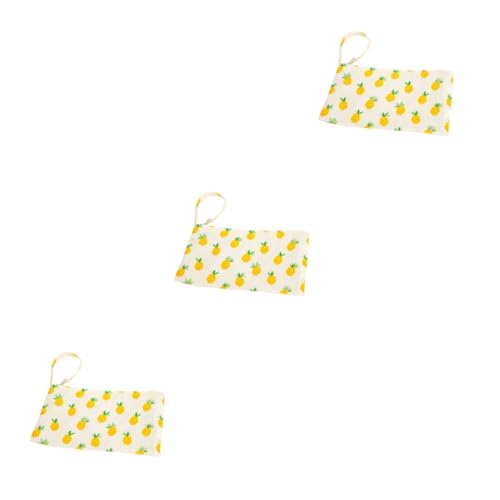 SHERCHPRY 3stücke Frauen Baumwoll Geldbörse Mit Süßem Ananas-Muster Leichte Umhängetasche Für Handy Münzen Und Mehr Für Reisen Shopping Oder Alltag von SHERCHPRY