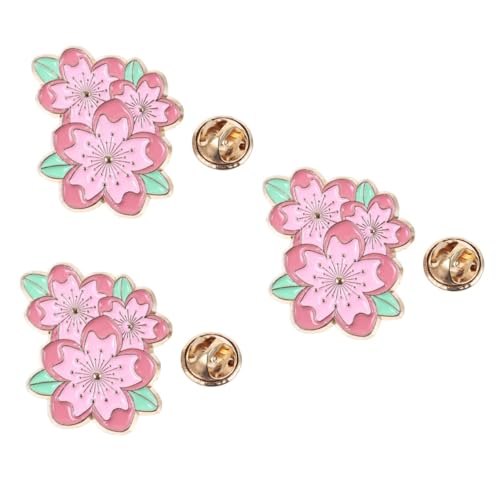 SHERCHPRY 3 Stück Broschen Aus Japanischer Legierung Kirschblüten-brosche für Partys und Das Tägliche Dekoratives Accessoire von SHERCHPRY