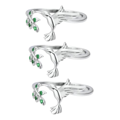 SHERCHPRY 3St Kolibri-Ring verstellbarer Fingerring Ringe für Frauen Ringe für jugendliche Mädchen Frauen Fingerring Ringschmuck für Damen Zweig schmücken kleiner Ring Fräulein von SHERCHPRY