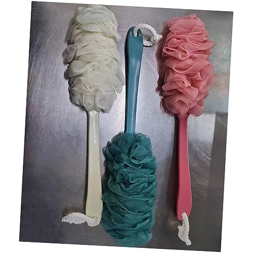 SHERCHPRY 3stück Duschball Badekugel Duschschwamm Badeschwamm Badeblume Mit Langem Griff Aus Badetuch Für Körperpeeling Und Sanfte Reinigung Netz- -schrubber Mit Aufhängeschnur von SHERCHPRY